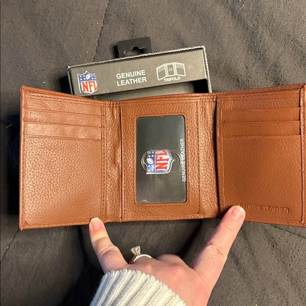 NFL Ravens Brown Leather Wallet with RFID